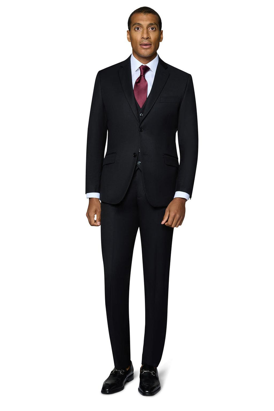 Bergamo Elegant "Ashford" Black 2-Button Notch Suit (3-Piece Set)