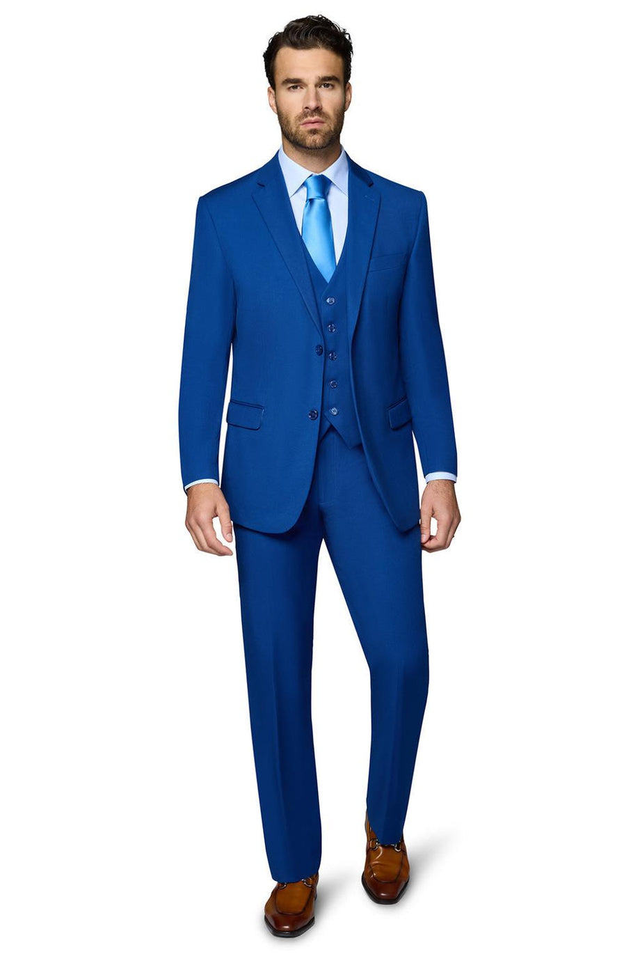 Bergamo Elegant "Ashford" French Blue 2-Button Notch Suit (3-Piece Set)