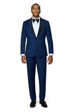 Bergamo Elegant "Winslow" New Blue 1-Button Notch Tuxedo (2-Piece Set)