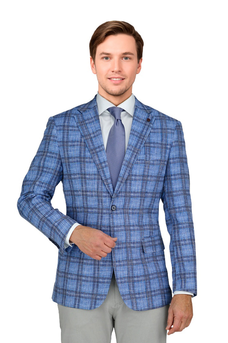 Bertolini Bertolini Blue Windowpane Sports Jacket