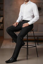 "Regis" Black Super 150's Plain Front Tuxedo Pants