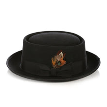 Black Wool Pork Pie Hat - Ferrecci USA 