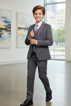 "Liam" Kids Charcoal Suit (5-Piece Set)