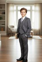 BLACKTIE "Liam" Kids Charcoal Suit (5-Piece Set)