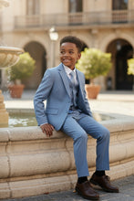 "Liam" Kids Denim Blue Suit (5-Piece Set)