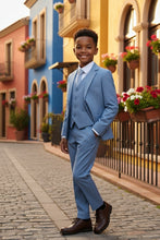 BLACKTIE "Liam" Kids Denim Blue Suit (5-Piece Set)