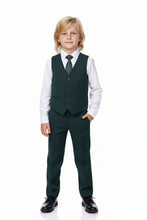 "Liam" Kids Hunter Green Suit (5-Piece Set)