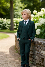 "Liam" Kids Hunter Green Suit (5-Piece Set)