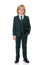 "Liam" Kids Hunter Green Suit (5-Piece Set)