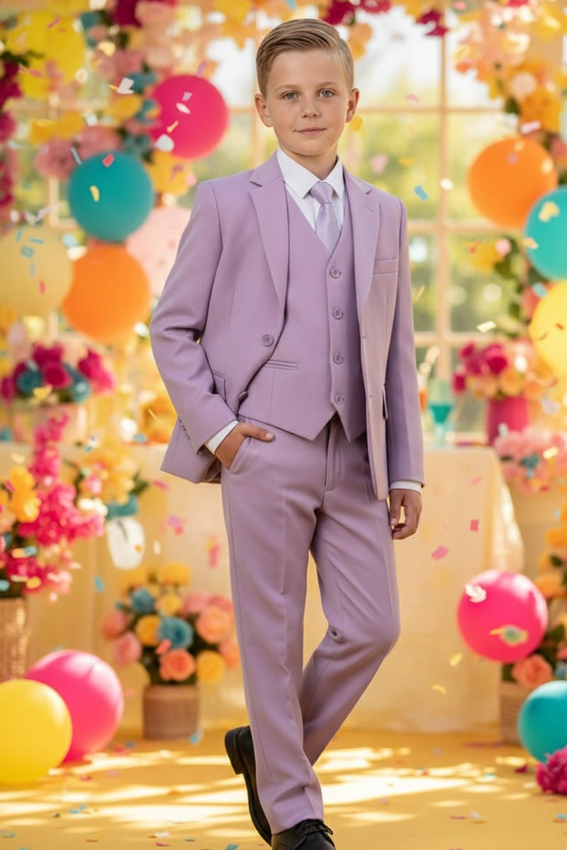 "Liam" Kids Lavender Suit (5-Piece Set)
