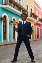 "Liam" Kids Midnight Blue Suit (5-Piece Set)