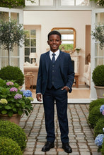 "Liam" Kids Midnight Blue Suit (5-Piece Set)
