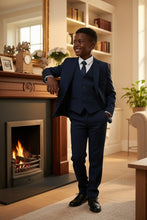 "Liam" Kids Midnight Blue Suit (5-Piece Set)
