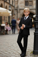 "Liam" Kids Onyx Black Suit (5-Piece Set)
