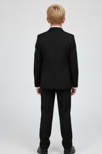 "Liam" Kids Onyx Black Suit (5-Piece Set)