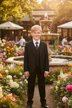 BLACKTIE "Liam" Kids Onyx Black Suit (5-Piece Set)