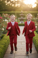 "Liam" Kids Red Suit (5-Piece Set)