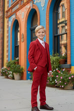 "Liam" Kids Red Suit (5-Piece Set)