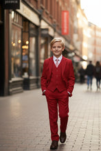 "Liam" Kids Red Suit (5-Piece Set)