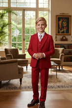 "Liam" Kids Red Suit (5-Piece Set)