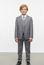 "Liam" Kids Vintage Grey Suit (5-Piece Set)