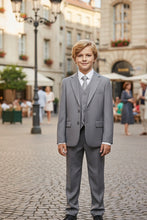 "Liam" Kids Vintage Grey Suit (5-Piece Set)