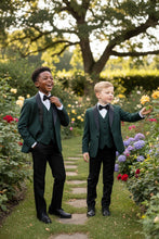 "London" Kids Hunter Green Tuxedo (5-Piece Set)