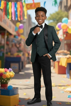 "Mason" Kids Hunter Green Suit (5-Piece Set)