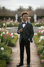 "Mason" Kids Hunter Green Suit (5-Piece Set)