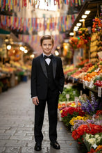 "London" Kids Onyx Black Tuxedo (5-Piece Set)