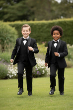 "London" Kids Onyx Black Tuxedo (5-Piece Set)