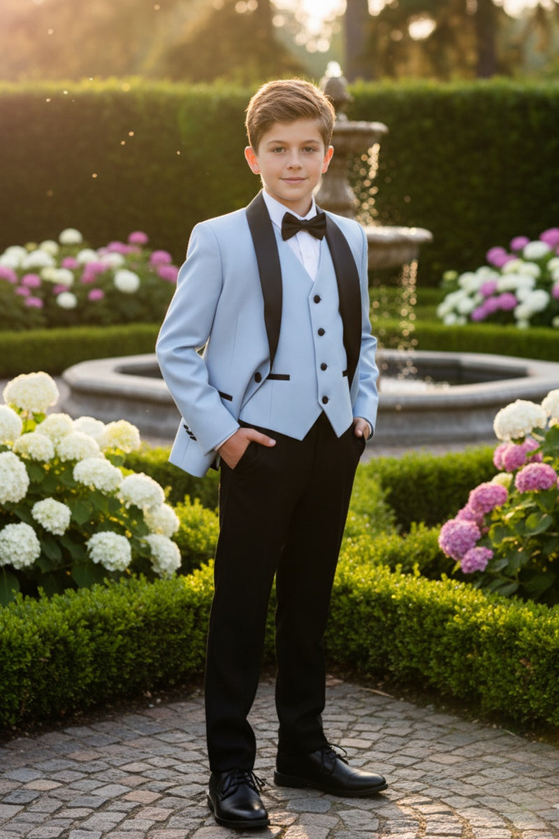 "London" Kids Powder Blue Tuxedo (5-Piece Set)