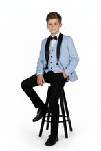 "London" Kids Powder Blue Tuxedo (5-Piece Set)