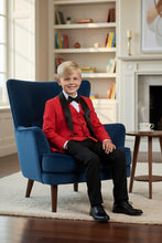 "London" Kids Red Tuxedo (5-Piece Set)