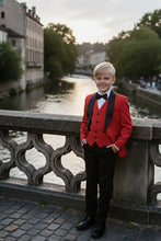 "London" Kids Red Tuxedo (5-Piece Set)