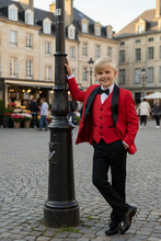 "London" Kids Red Tuxedo (5-Piece Set)