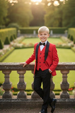 "London" Kids Red Tuxedo (5-Piece Set)