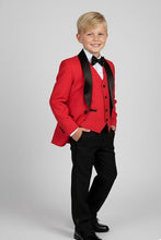 "London" Kids Red Tuxedo (5-Piece Set)