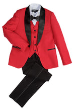 BLACKTIE "London" Kids Red Tuxedo (5-Piece Set)