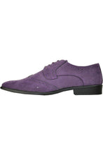 "King" Purple Suede Tuxedo Shoes