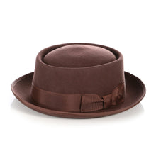 Brown Wool Pork Pie Hat - Ferrecci USA 