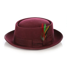Burgundy Wool Pork Pie Hat - Ferrecci USA 