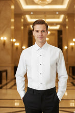 Cardi "Charles" White Spread Collar Tuxedo Shirt