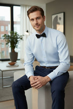 Cardi "Jamison" Blue Twill Spread Collar Dress Shirt