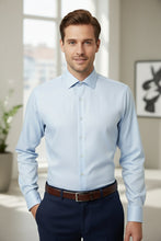Cardi "Jamison" Blue Twill Spread Collar Dress Shirt
