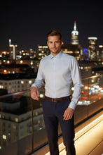 Cardi "Jamison" Blue Twill Spread Collar Dress Shirt