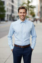 Cardi "Jamison" Blue Twill Spread Collar Dress Shirt