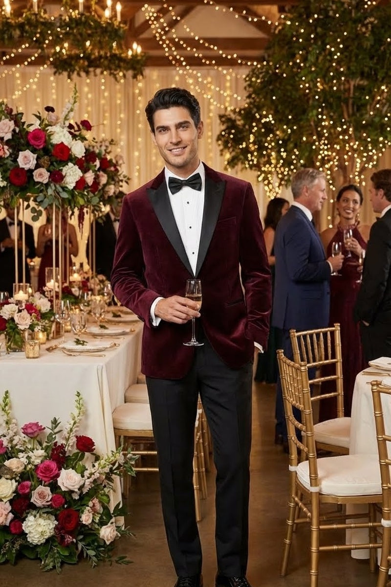 Cardi "Liam" Merlot Velvet Jacket (Separates)