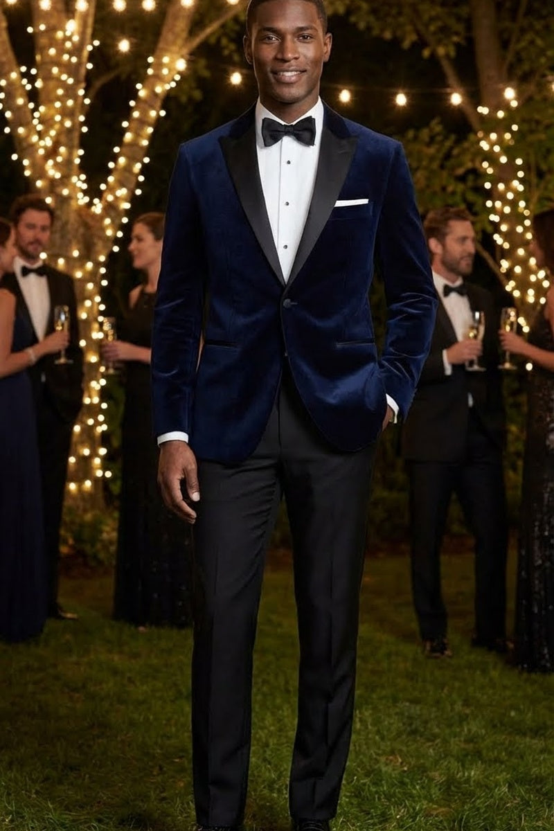 Cardi "Liam" Navy Velvet Jacket (Separates)