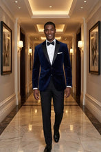 Cardi "Liam" Navy Velvet Jacket (Separates)